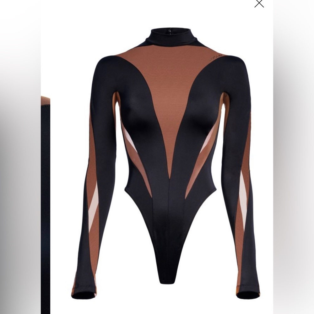 Mugler/hm mesh panel bodysuit